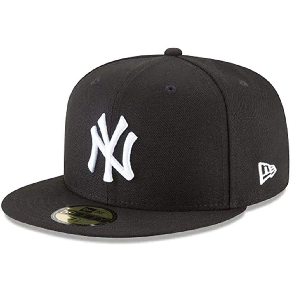 New Era New York Yankees Basic 59Fifty Fitted Cap Hat Black/White 11591127 (Size